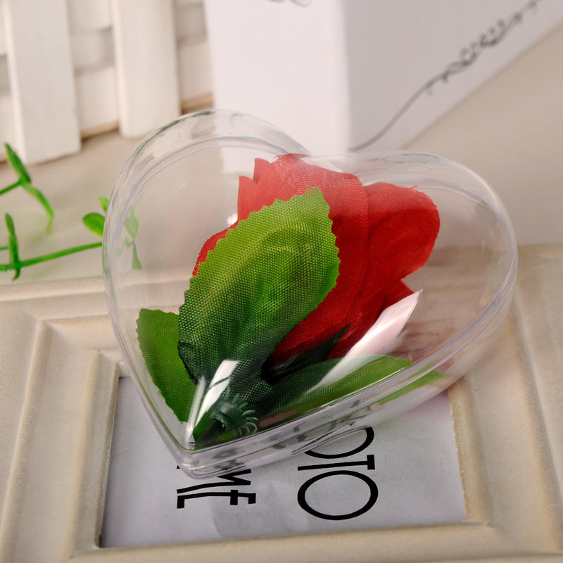 Wholesale Transparent Plastic Heart-shaped Christmas Balls